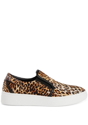 Giuseppe Zanotti GZ94 leopard-print slip-on sneakers - Brown