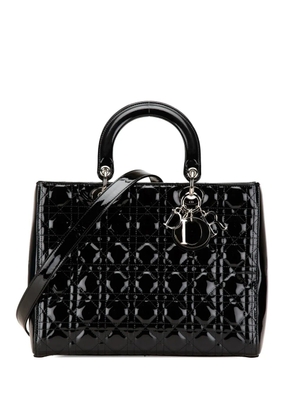 Christian Dior Pre-Owned 2017 Large Patent Cannage Lady Dior satchel - Black