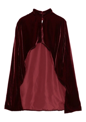 Raquel Diniz high-neck velvet cape - Red