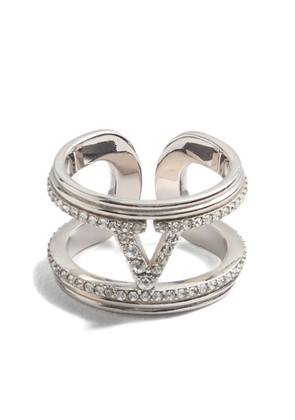 Valentino Garavani heart-embroidered denim jeans - Silver