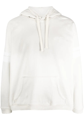 GUESS USA slogan-print striped hoodie - White