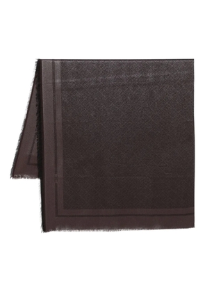 Elisabetta Franchi fringed patterned scarf - Brown