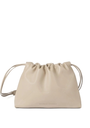 Brunello Cucinelli BC Duo monili-detail leather shoulder bag - Neutrals