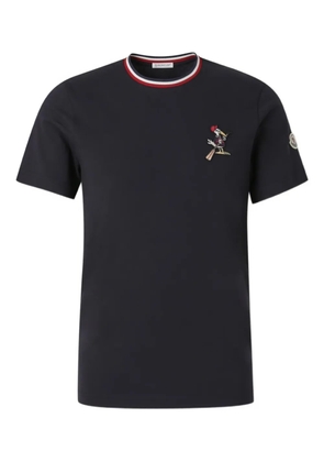 Moncler logo-patch round-neck T-shirt - Blue