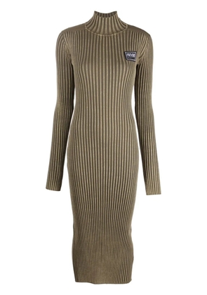 Versace Jeans Couture logo patch ribbed midi dress - Green