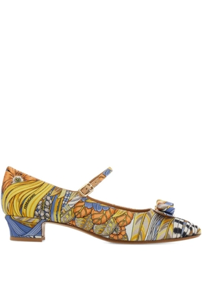 Ferragamo 30mm bow-embellished pumps - Yellow