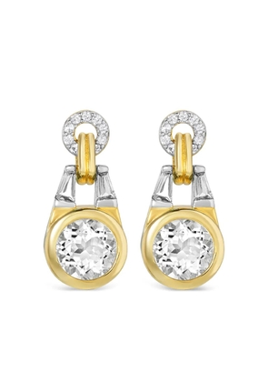 V JEWELLERY Olive round-topaz buckle earrings - Gold