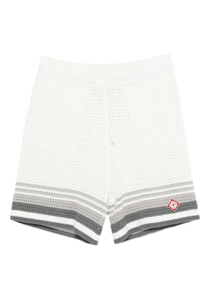 Casablanca crochet striped shorts - White