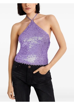 Retrofête sequin halterneck top - Purple