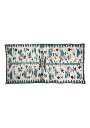 AMA PURE fringed scarf - Blue