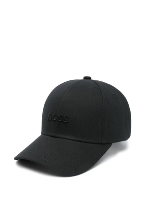 BOSS logo-embroidered cotton cap - Black