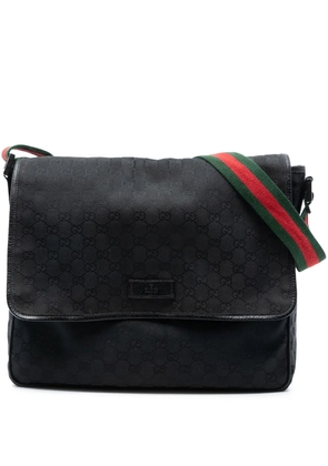 Gucci Pre-Owned 2016-2025 GG Canvas Web Flap Messenger Bag crossbody bag - Black