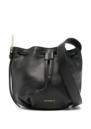 Coccinelle Malory drawstring leather bucket bag - Black