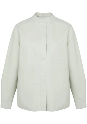 Yves Salomon leather overshirt - Green