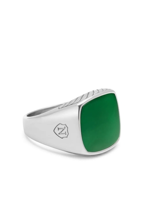 Nialaya Jewelry jade stainless steel ring - Silver