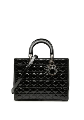 Christian Dior Pre-Owned 2012 Large Patent Cannage Lady Dior satchel - Black