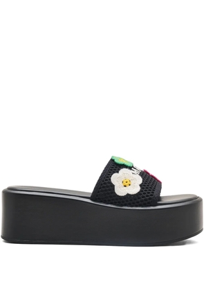 Marc Jacobs The Daisy Crochet Platform slides - Black