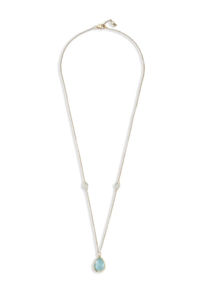 Mateo 14K yellow gold diamond and blue topaz necklace