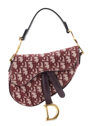 Christian Dior Pre-Owned Saddle Handbag Oblique Canvas Mini shoulder bag - Red