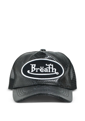 BREATH snakeskin-embellished trucker hat - Black