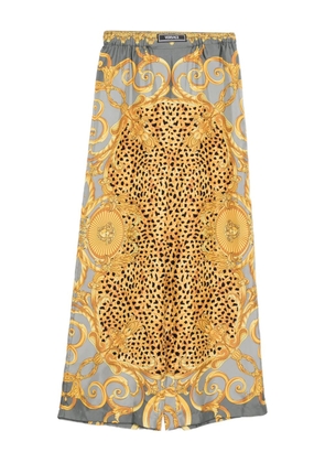 Versace printed silk twill pants - Yellow
