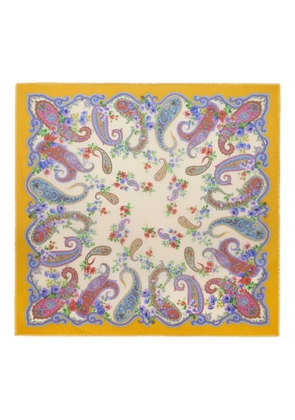 ETRO floral-paisley shawl - Yellow