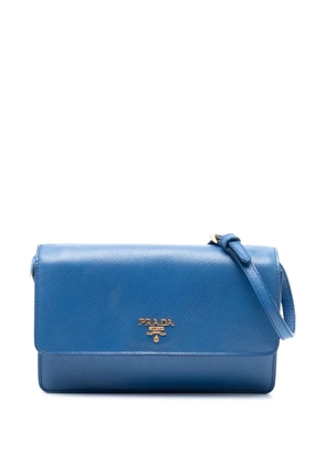 Prada Pre-Owned 2010-2025 Saffiano Wallet on Strap crossbody bag - Blue