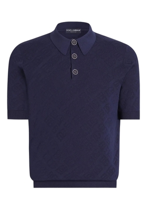 Dolce & Gabbana patterned short-sleeve polo shirt - Blue