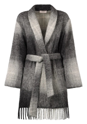 Agnona checked cardigan - Grey