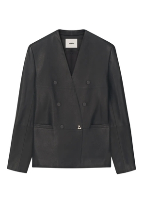 AERON Lilith double-breasted leather jacket - Black