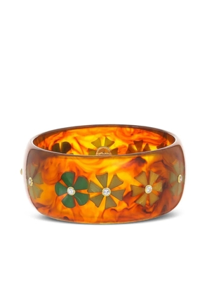 Mark Davis 18K yellow gold Topaz Flower Bakelite bangle