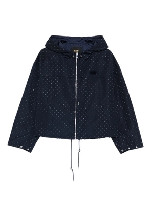 Maje rhinestone-embellished hooded jacket - Blue