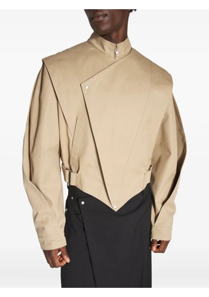 Mugler asymmetric-panelled jacket - Neutrals