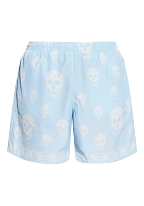 Alexander McQueen skull print swim shorts - Blue