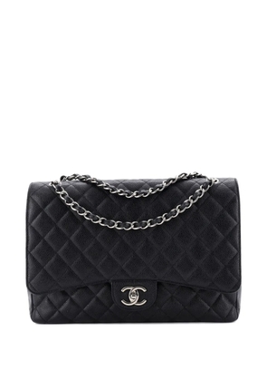 CHANEL Pre-Owned Classic Double Flap Bag Quilted Caviar Maxi shoulder bag - Black