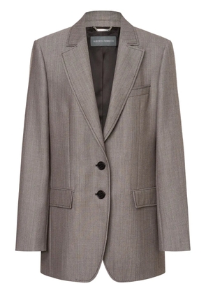 Alberta Ferretti single-breasted virgin wool blazer - Grey