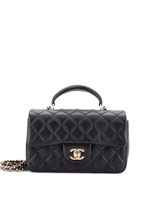 CHANEL Pre-Owned Classic Single Flap Top Handle Bag Quilted Lambskin Mini shoulder bag - Black