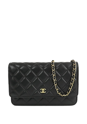 CHANEL Pre-Owned 2021-2025 CC Quilted Lambskin Wallet On Chain crossbody bag - Black