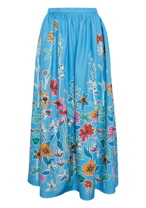 Bambah Hibiscus midi skirt - Blue