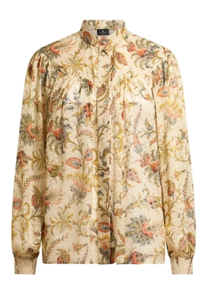 ETRO dotted-effect floral top - Neutrals