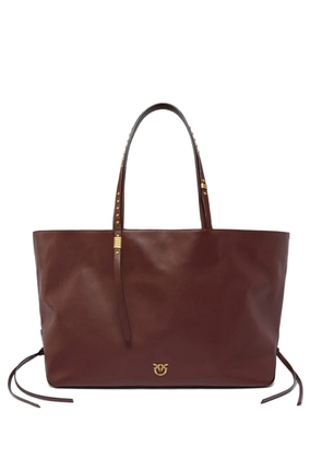 PINKO studded leather tote bag - Red