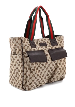 Gucci Pre-Owned Double Pocket Web Handle GG Canvas Medium tote bag - Brown