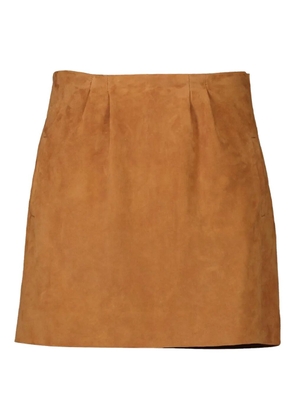 Ermanno Scervino pleated suede mini skirt - Brown
