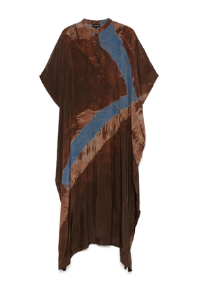 YAVI abstract-pattern midi dress - Brown