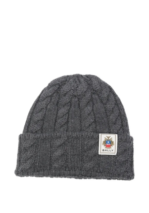 Bally Haube logo-patch beanie hat - Grey
