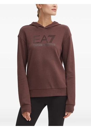 Ea7 Emporio Armani logo hoodie - Brown