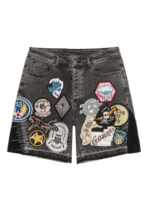 GODSPEED V2 patchwork denim shorts - Grey