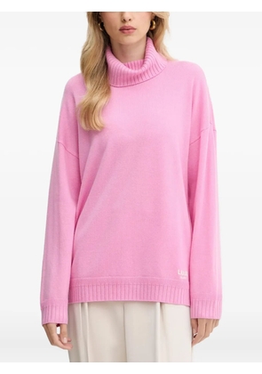 LIU JO roll-neck logo-detail sweater - Pink