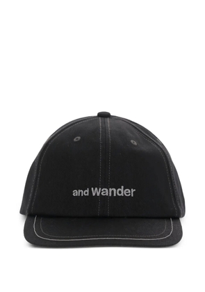 and Wander logo-embroidered cap - Black