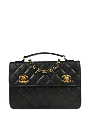 CHANEL Pre-Owned 1989-1991 quilted two-way chain tote bag - Black